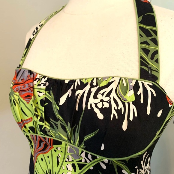 Tropical Print Halter dress sleeveless Small 6 Spring Summer Nanette Lepore - Picture 3 of 14